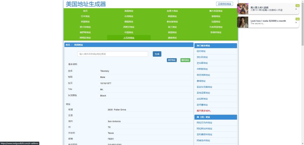图片[1]-推荐一个美国地址生成器-欢迎来到宝藏岛